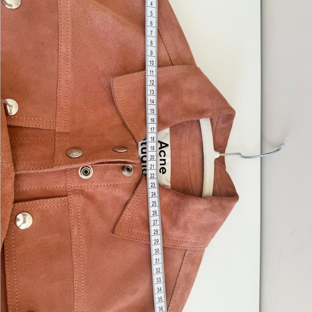 🚩steal authentic Acne Women's Blush Suede Utility Jacket - Picture 5 of 8